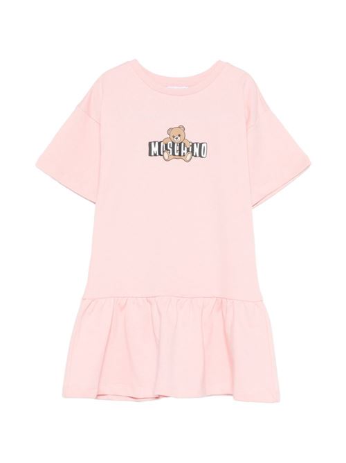 Abito bambina Moschino rosa con logo Teddy Bear MOSCHINO KID-TEEN | HDV0HLLCA1950209
